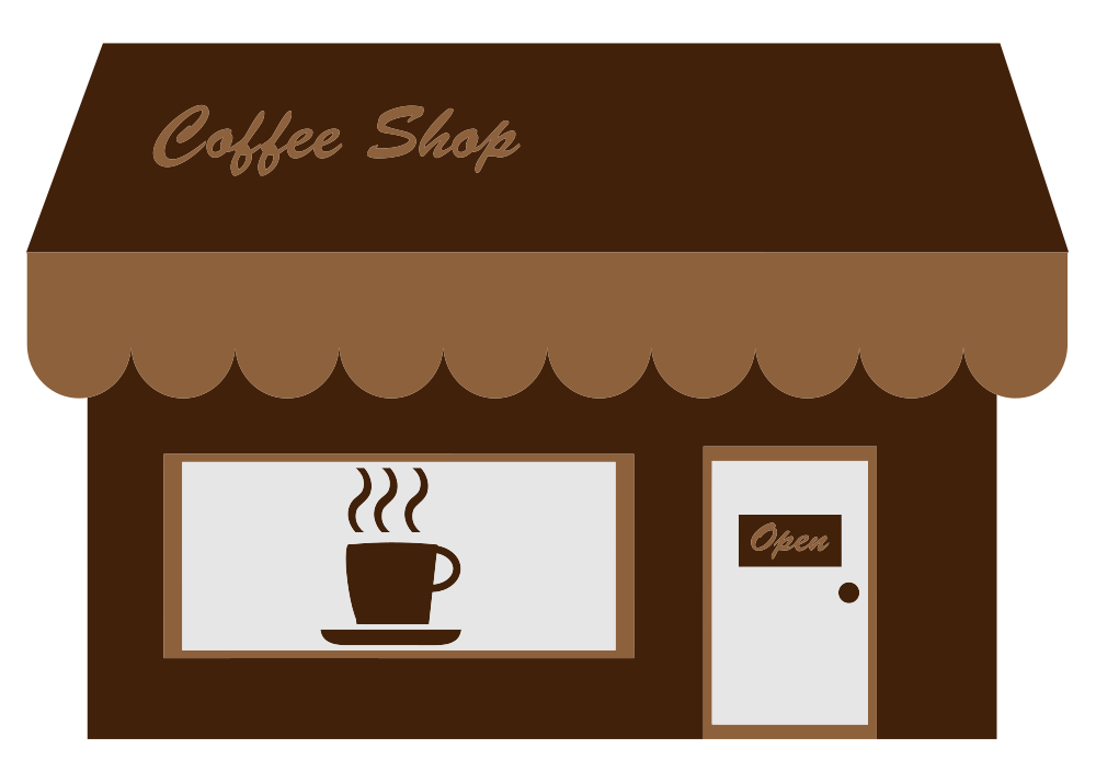 OnlineLabels Clip Art  Coffee  Shop  Storefront